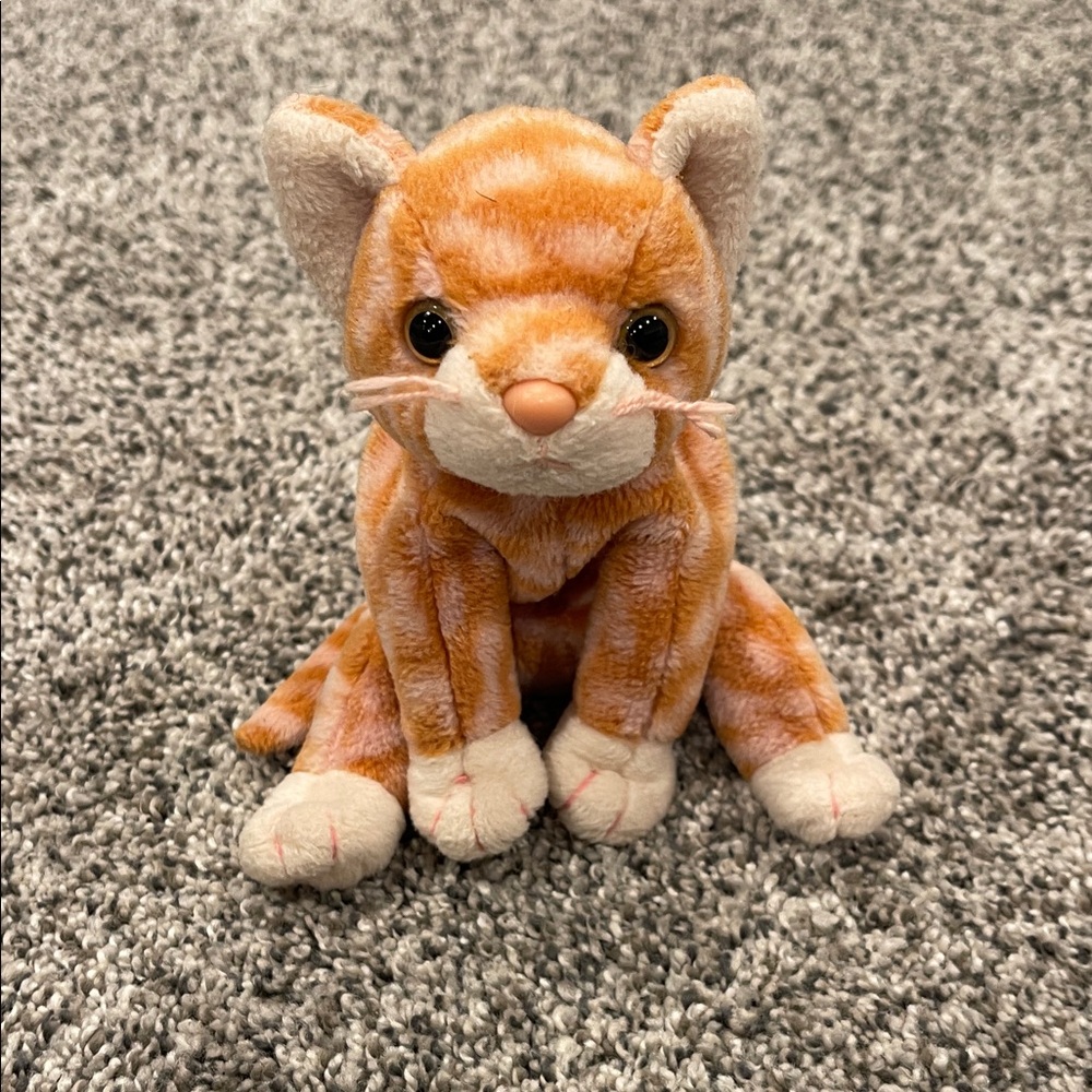 Ty Beanie Baby Amber the Cat Orange and Cream